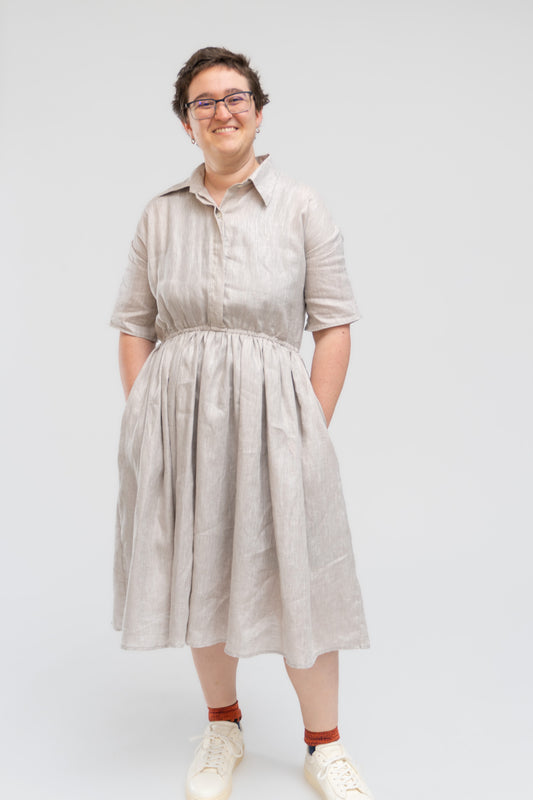 the Hemp Short Sleeve Shirt Dress