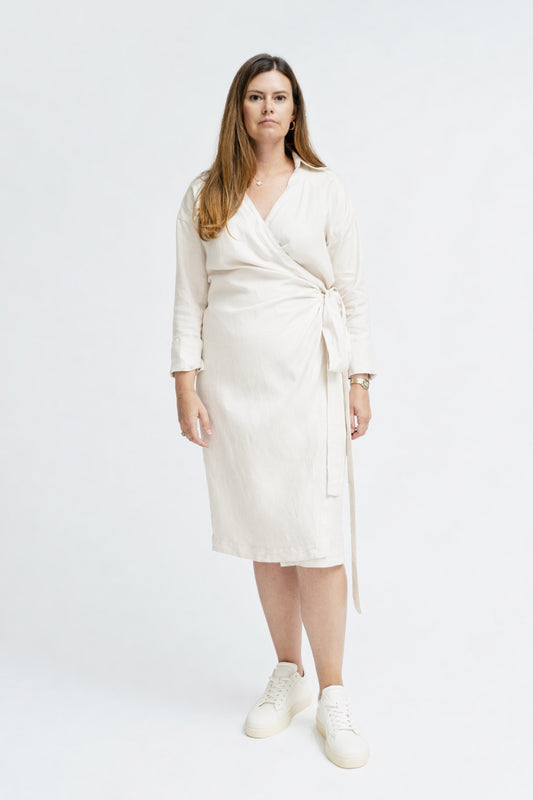 the Hemp & Silk Midi Wrap Dress