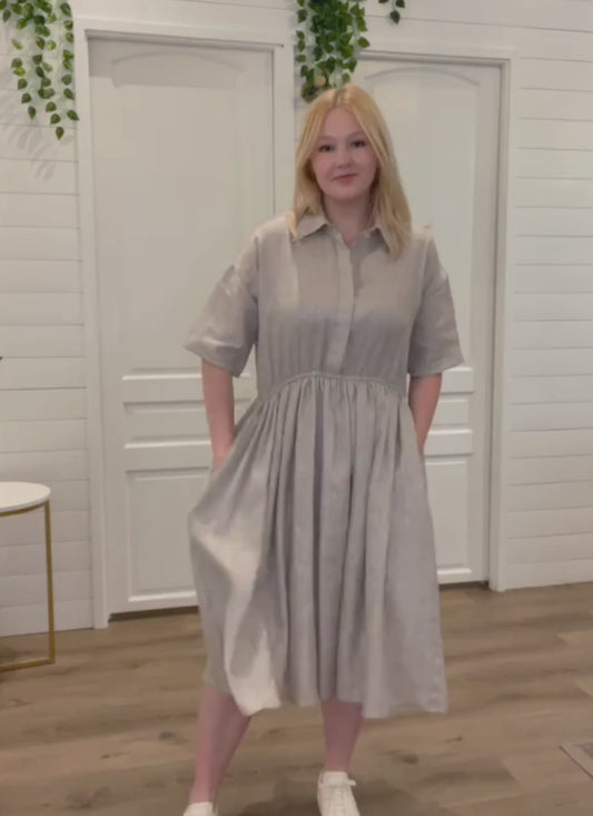 the Hemp Short Sleeve Shirt Dress