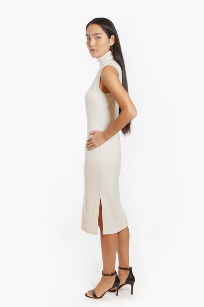 Cashmere Sleeveless Turtleneck Dress