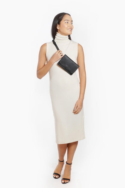 Cashmere Sleeveless Turtleneck Dress