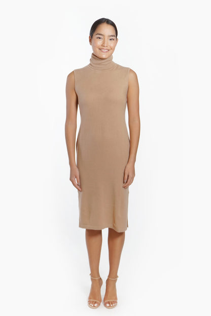 Cashmere Sleeveless Turtleneck Dress