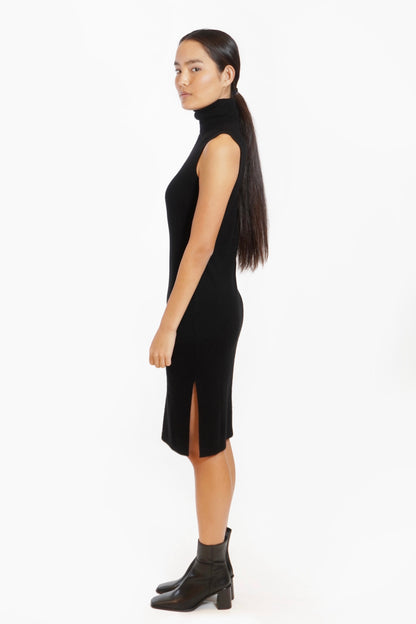 Cashmere Sleeveless Turtleneck Dress