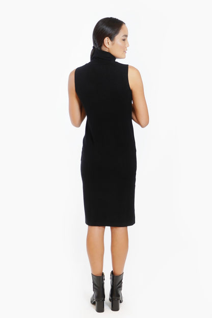 Cashmere Sleeveless Turtleneck Dress