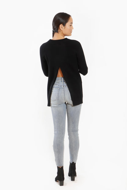 Cashmere Backslit Sweater