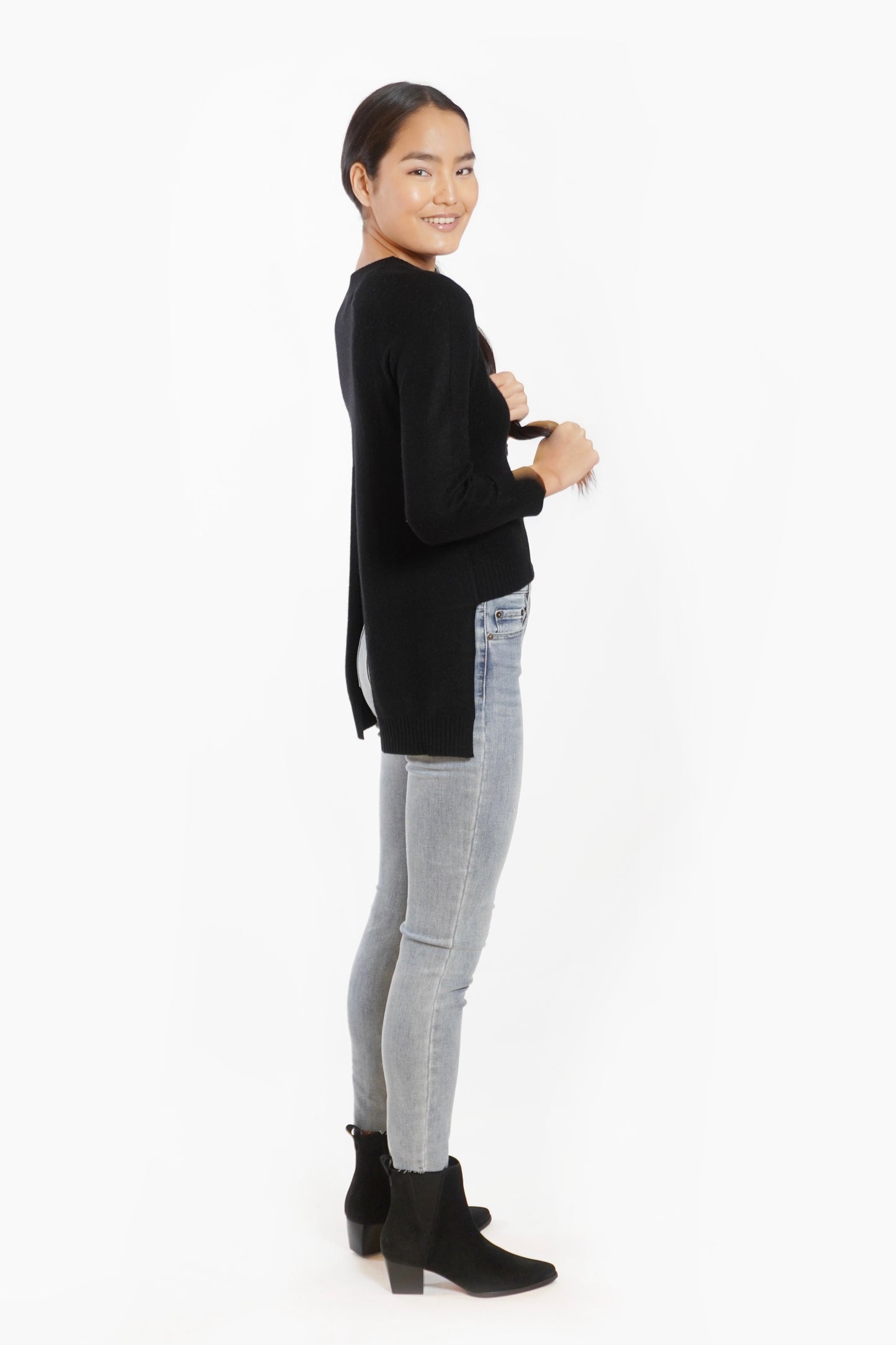 Cashmere Backslit Sweater