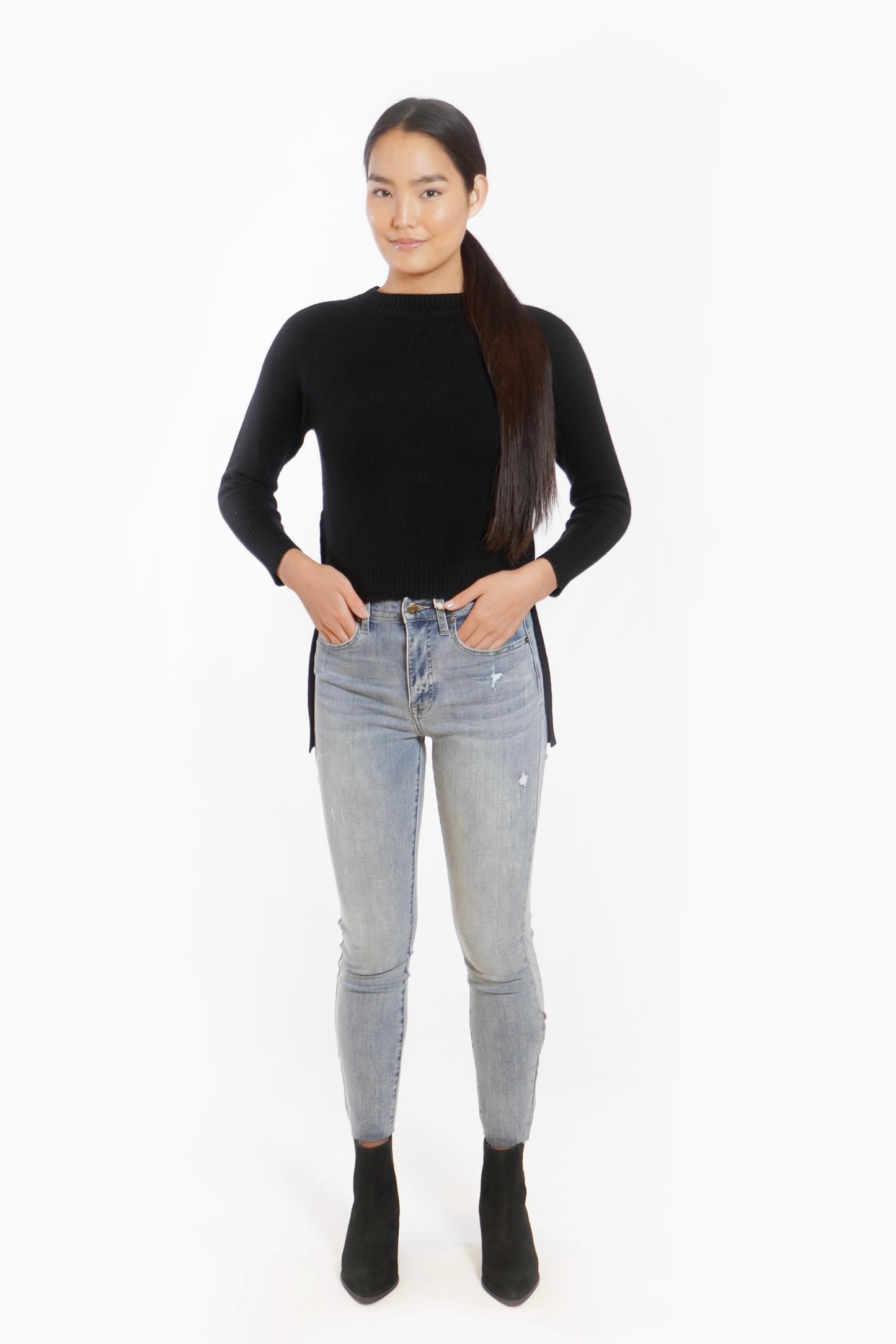 Cashmere Backslit Sweater