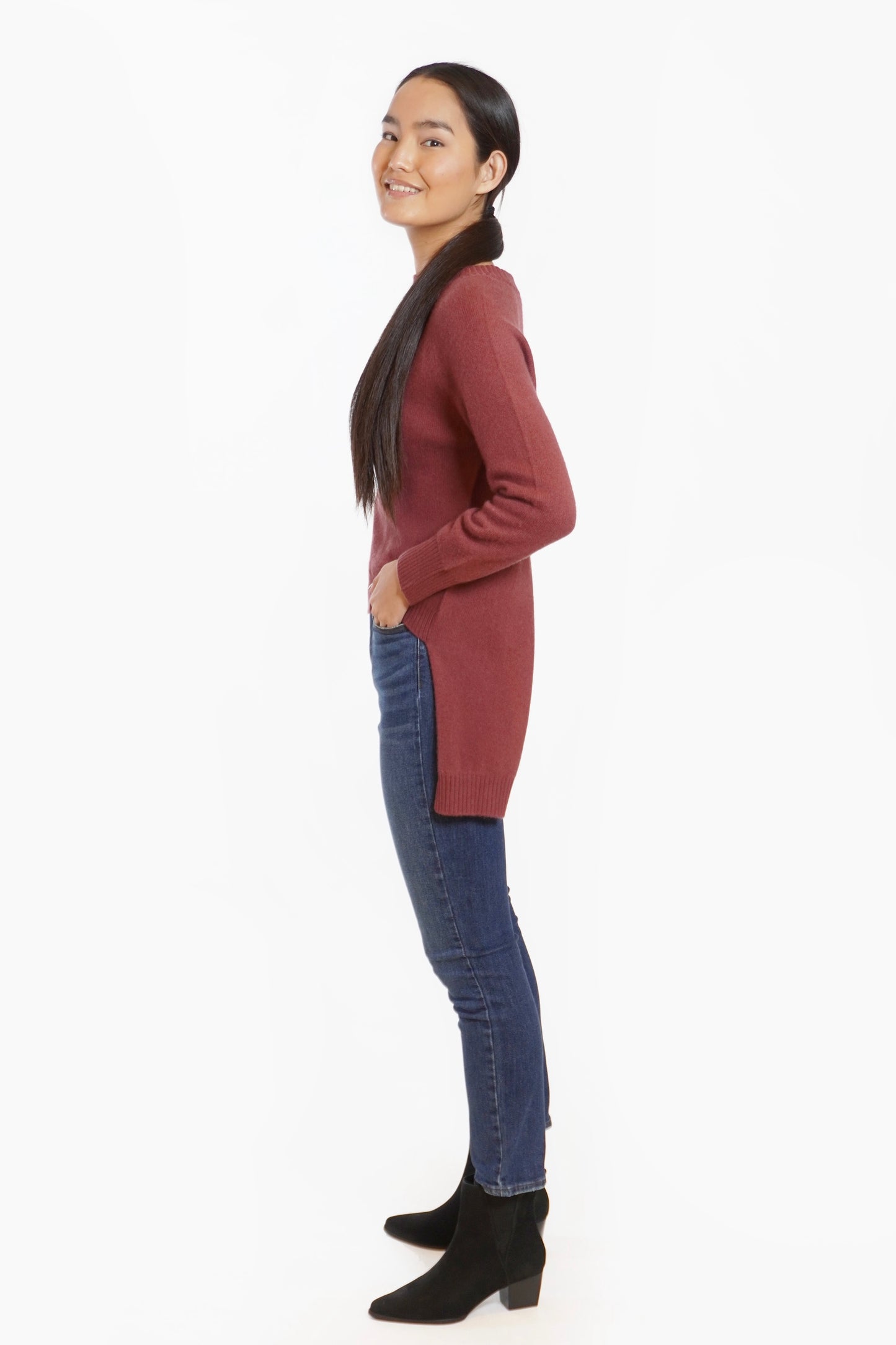 Cashmere Backslit Sweater