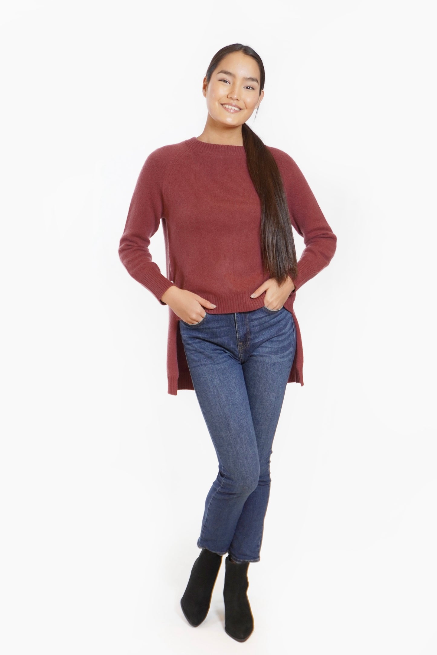 Cashmere Backslit Sweater