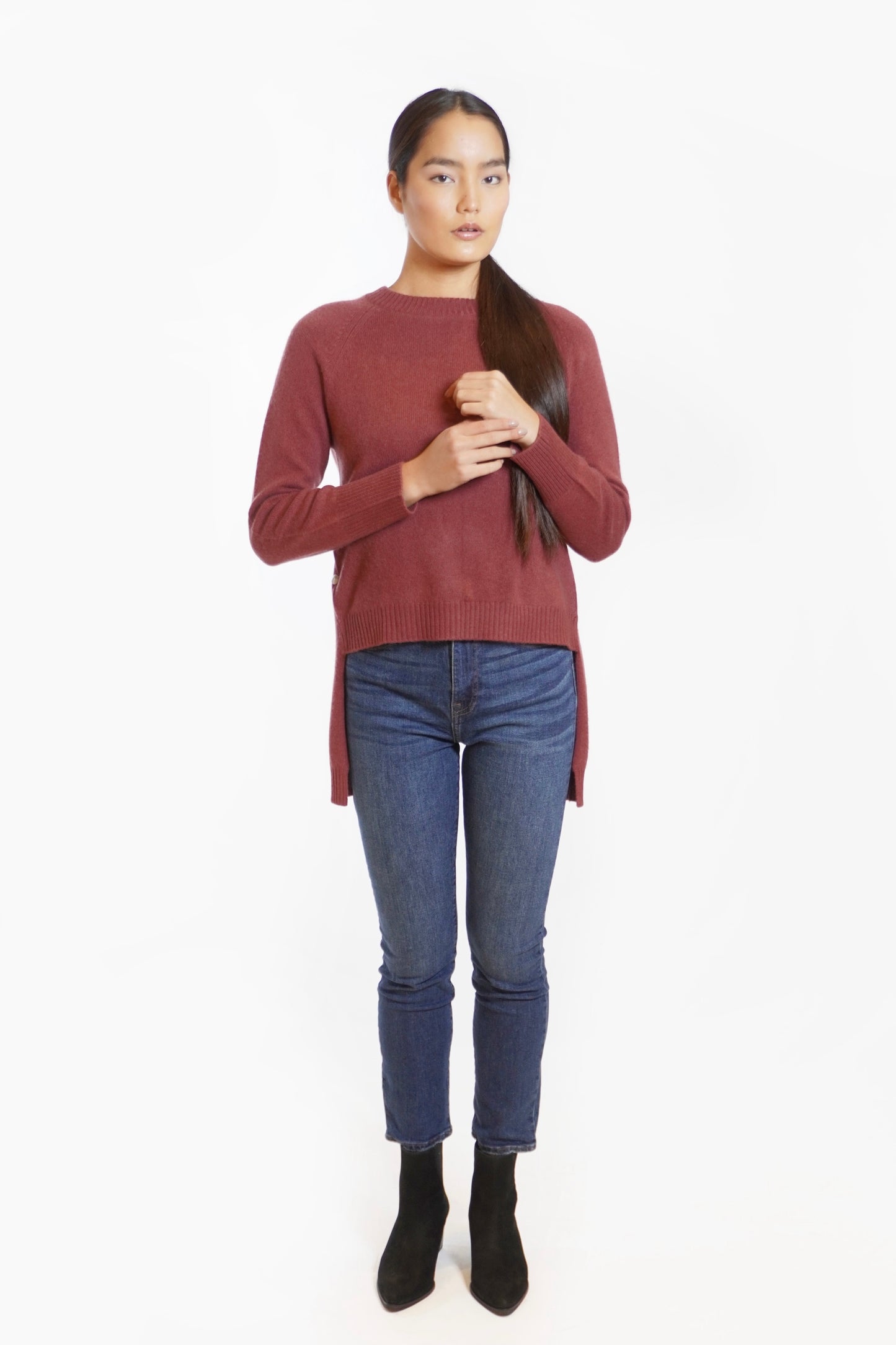 Cashmere Backslit Sweater