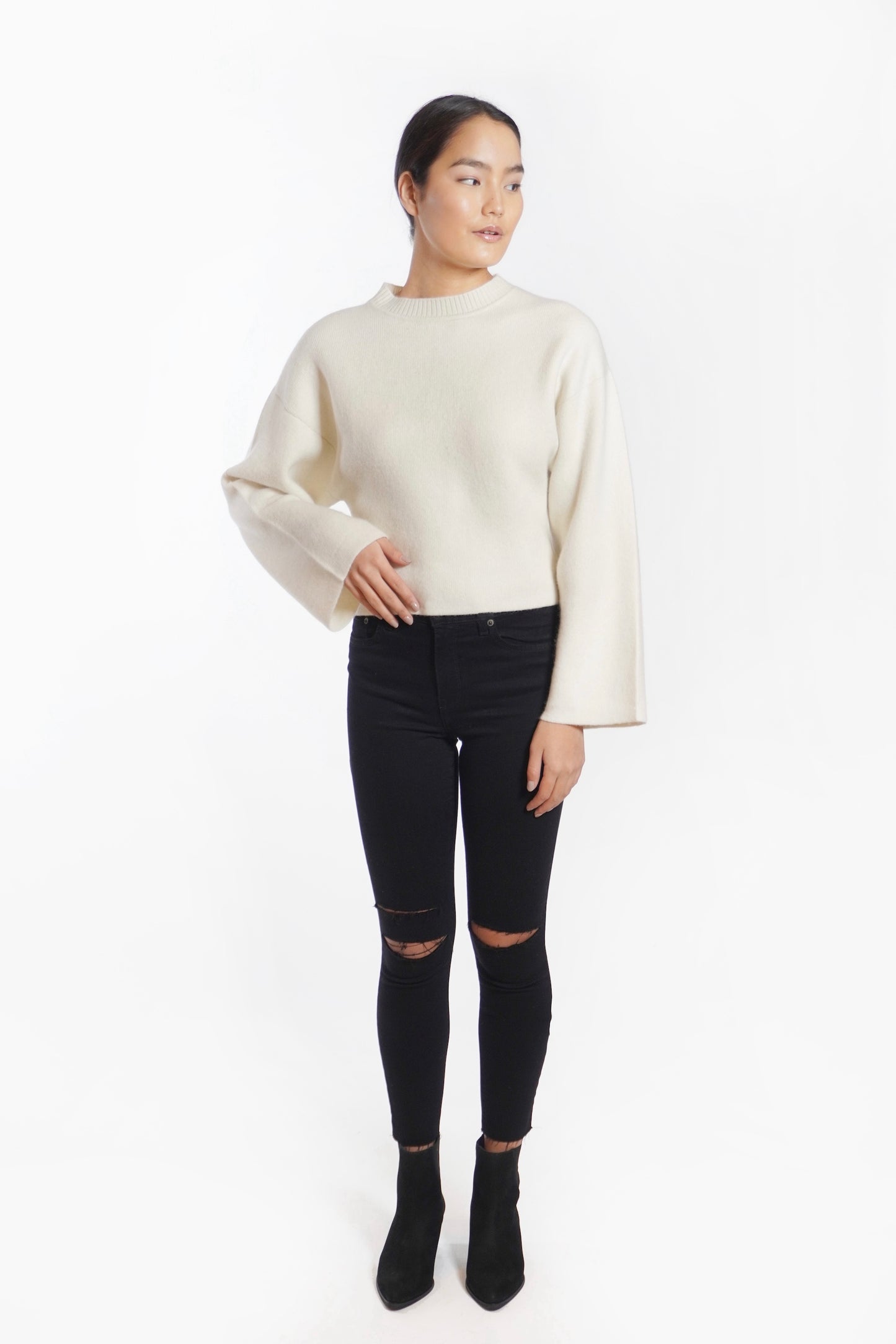 Bell Sleeve Cropped Sweater