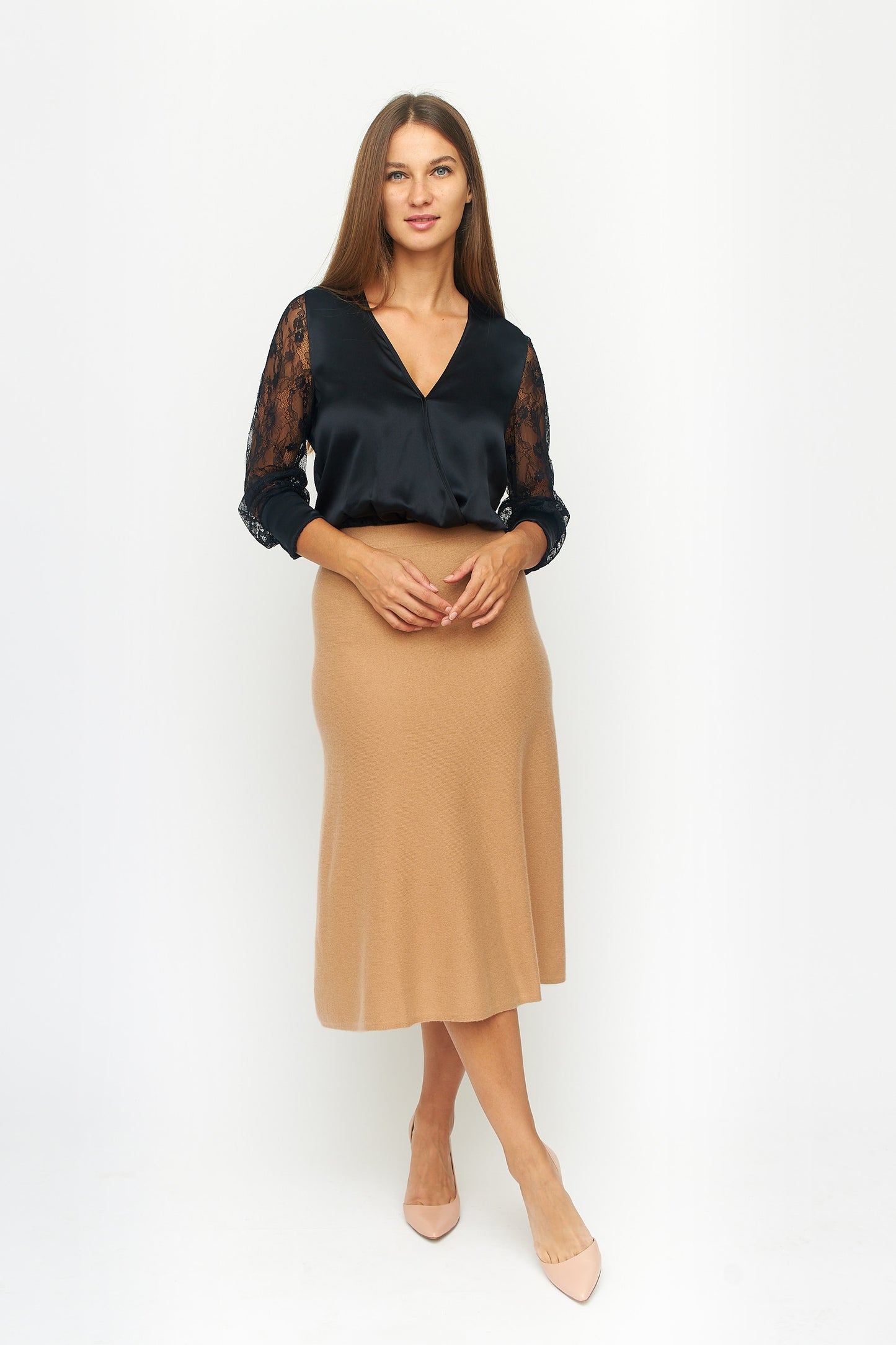 Cashmere Aline Midi Skirt