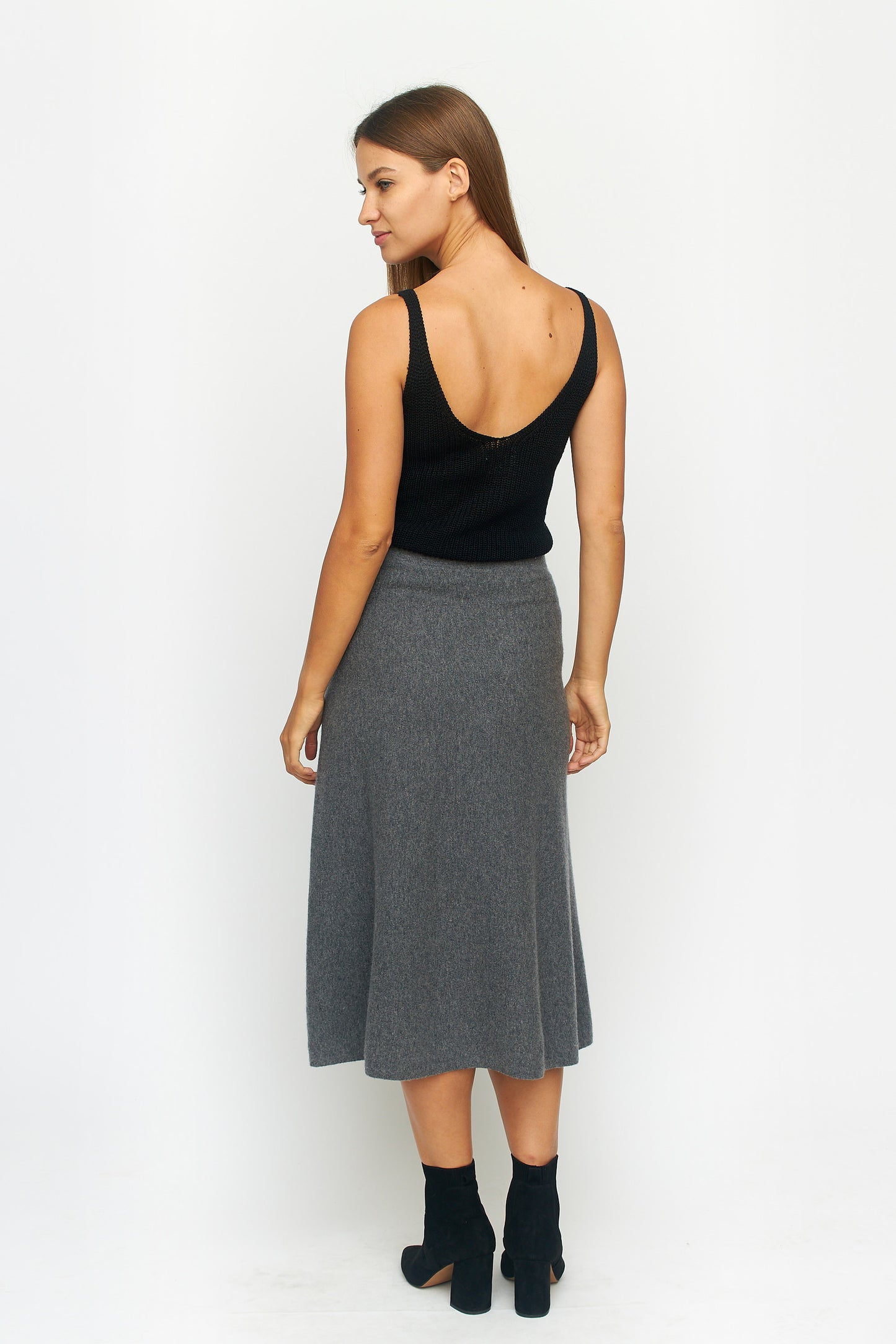 Cashmere Aline Midi Skirt